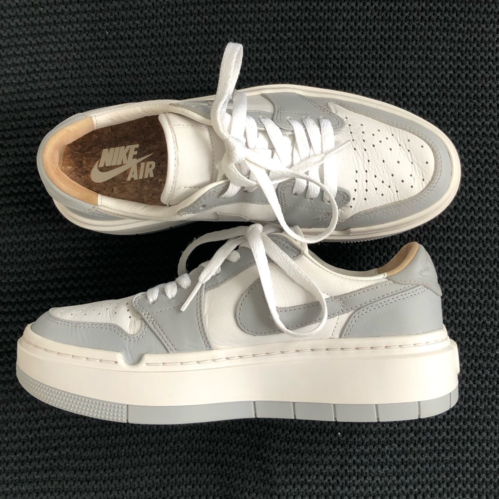 Nike Air Jordan 1 Elevate Low Womens White Wolf Grey Shoes DH7004-100 EUC Sz 8
